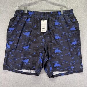 Tasc Performance Shorts Mens XL Blue Terrain Camo Weightless 7" Athletic
